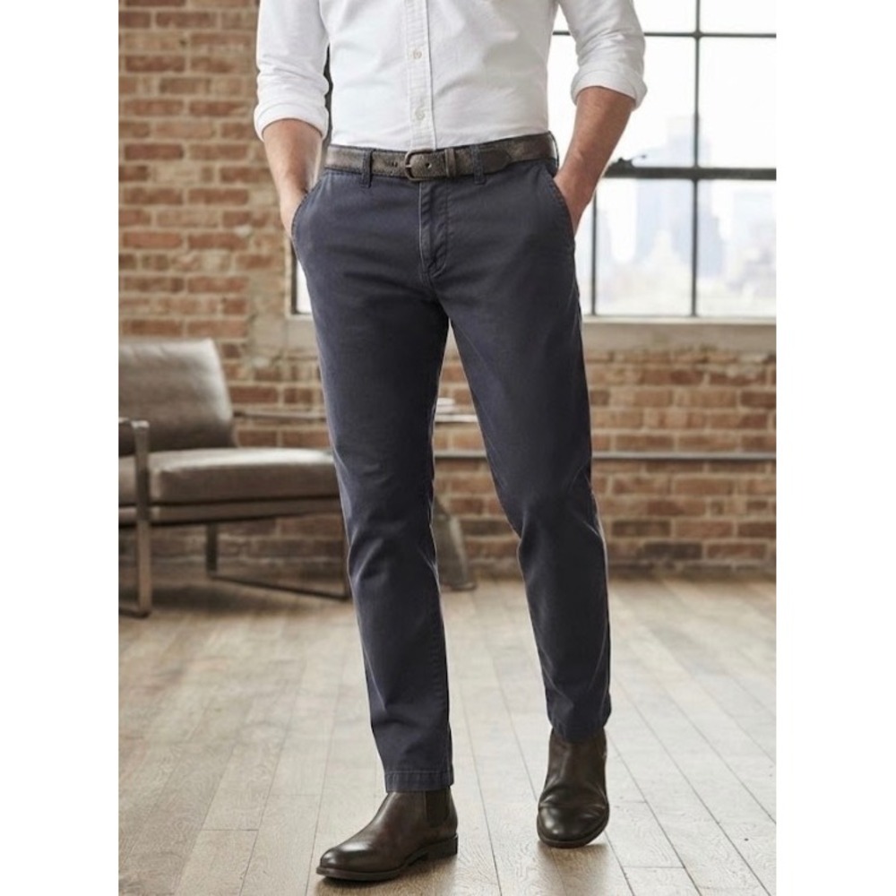 Banana Republic Mason Chino Navy Blue Athletic Tapered Pants 33x30 Mens